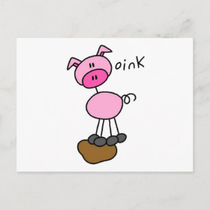 Carte Postale T-shirts et cadeaux Pig Says Oink