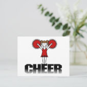Carte Postale T-shirts et cadeaux Pom-pom girl rouges (Debout devant)