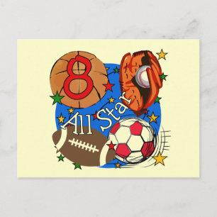 Carte Postale T-shirts et cadeaux pour 8ème anniversaire All Sta