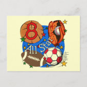 Carte Postale T-shirts et cadeaux pour 8ème anniversaire All Sta (Devant)