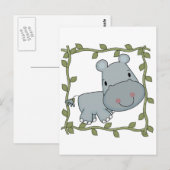 Carte Postale T-shirts et cadeaux pour bébés Hippo (Devant / Derrière)