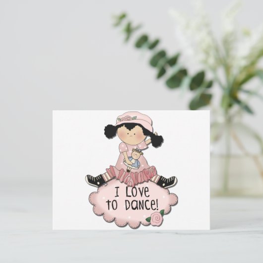 Carte Postale T-shirts et cadeaux pour danseuse de cheveux noirs (Debout devant)