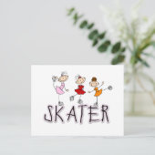 Carte Postale T-shirts et cadeaux pour filles de patinage (Debout devant)