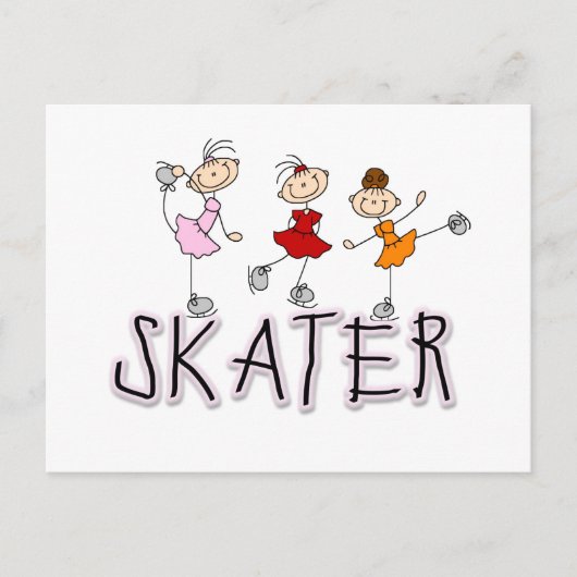 Carte Postale T-shirts et cadeaux pour filles de patinage (Devant)