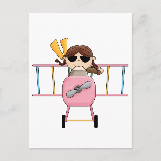 Carte Postale T-shirts et cadeaux pour filles pilotes (Devant)