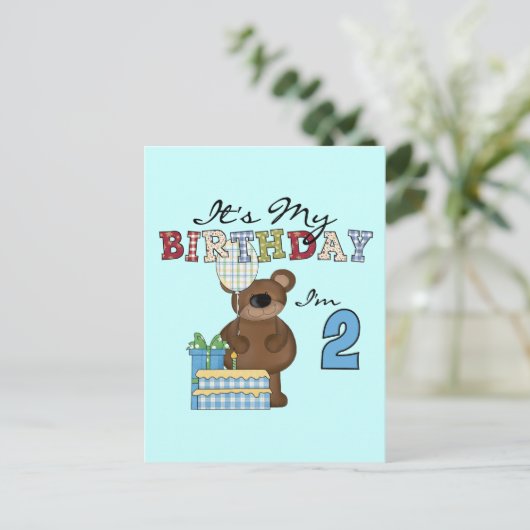Carte Postale T-shirts et cadeaux pour le 2e anniversaire de Boy (Debout devant)