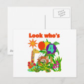 Carte Postale T-shirts et cadeaux pour le 4e anniversaire Safari (Devant / Derrière)