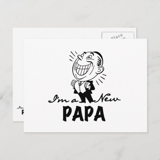 Carte Postale T-shirts et cadeaux pour papa nouveau souriant (Devant / Derrière)