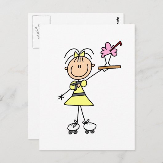 Carte Postale T-shirts et cadeaux pour serveuses Drive-In des an (Devant / Derrière)