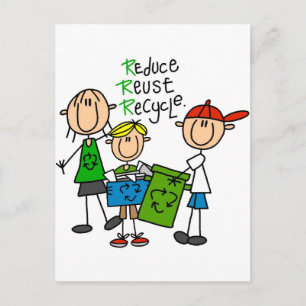 Carte Postale T-shirts et cadeaux Réduire, Réutiliser, Recycler