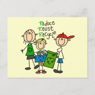 Carte Postale T-shirts et Cadeaux Réduire, Réutiliser, Recycler