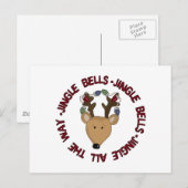 Carte Postale T-shirts et Cadeaux Renne Sonnez Les Clochettes (Devant / Derrière)