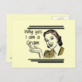 Carte Postale T-shirts et cadeaux Retro Gram (Devant / Derrière)