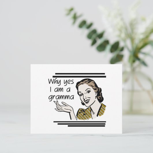 Carte Postale T-shirts et cadeaux Retro Gramma (Debout devant)