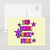 Carte Postale T-shirts et cadeaux Rock Star de 3e année (Devant / Derrière)