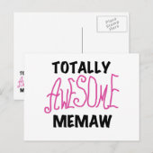 Carte Postale T-shirts et cadeaux rose Memaw absolument géniaux (Devant / Derrière)