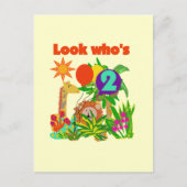 Carte Postale T-shirts et cadeaux Safari 2e anniversaire (Devant)