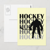 Carte Postale T-shirts et cadeaux Silhouette de hockey (Devant / Derrière)