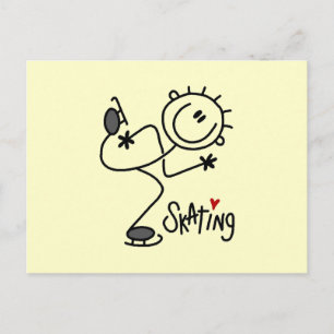 Carte Postale T-shirts et cadeaux simples de patinage sur glace 