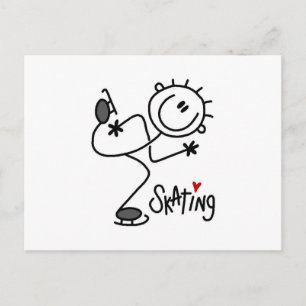 Carte Postale T-shirts et cadeaux simples de patinage sur glace 