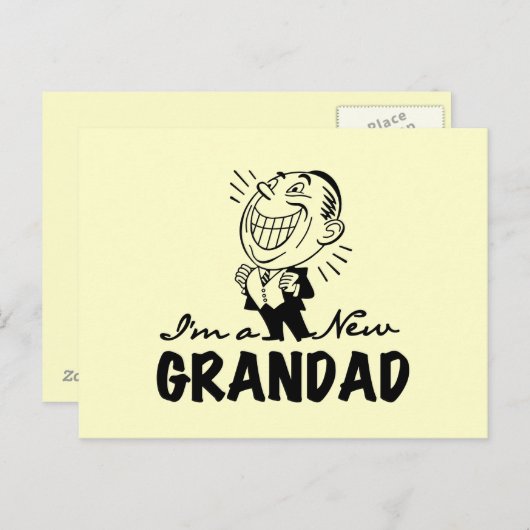 Carte Postale T-shirts et cadeaux Smiling New Grand-père (Devant / Derrière)