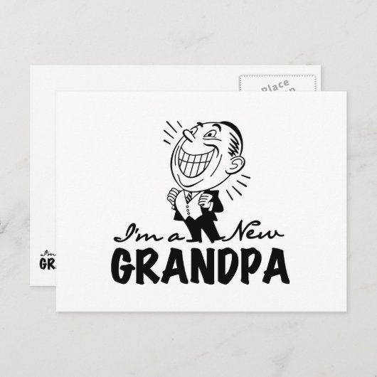 Carte Postale T-shirts et cadeaux souriants New Grand-pa (Devant / Derrière)