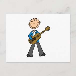 Carte Postale T-shirts et cadeaux Stick Figure Guitariste Mascul