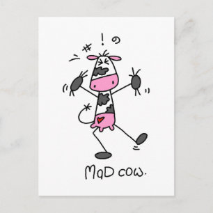 Carte Postale T-shirts et Cadeaux Vache Folle