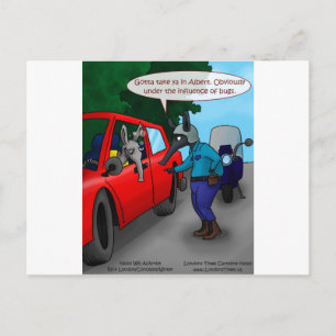 Carte Postale T-shirts et tasses drôles Aardvark Conduite avec u