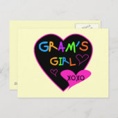 Carte Postale T-shirts fait sur commande de la fille du gramme, (Devant / Derrière)