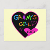 Carte Postale T-shirts fait sur commande de la fille du gramme, (Devant)