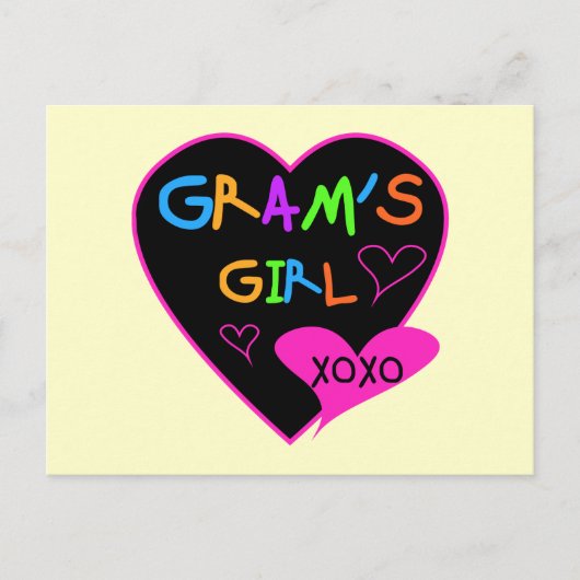 Carte Postale T-shirts fait sur commande de la fille du gramme, (Devant)