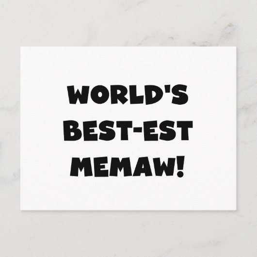 Carte Postale T-shirts noir et blanc du Meilleur-est Memaw du (Devant)