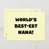 Carte Postale T-shirts noir et blanc du Meilleur-est Nana du (Devant / Derrière)