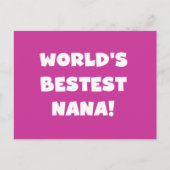 Carte Postale T-shirts noirs et blancs de Bestest Nana du monde (Devant)