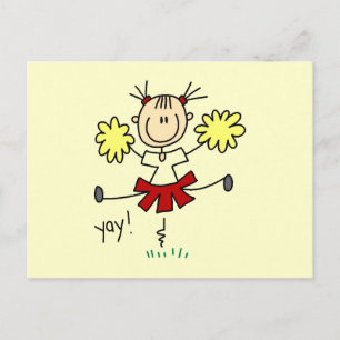 Carte Postale T-shirts Pom-pom girl rouges et jaunes et GIfts
