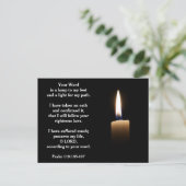 Carte Postale Ta parole est une lampe à mes pieds Psaume 119:105 (Debout devant)