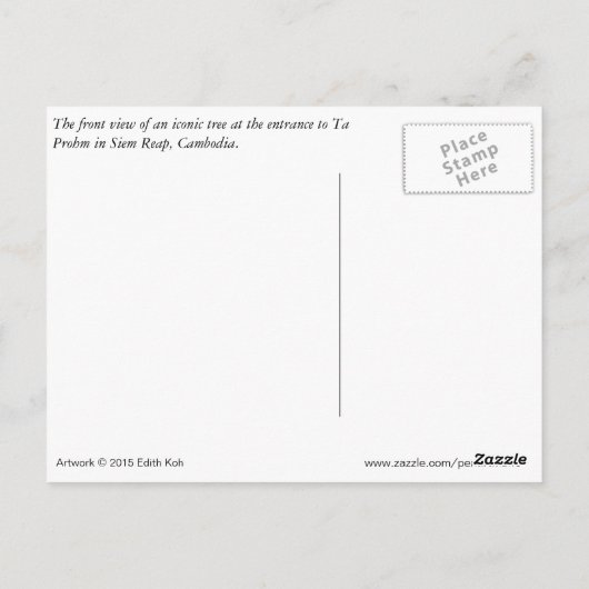Carte Postale Ta Prohm, Siem Reap (Dos)