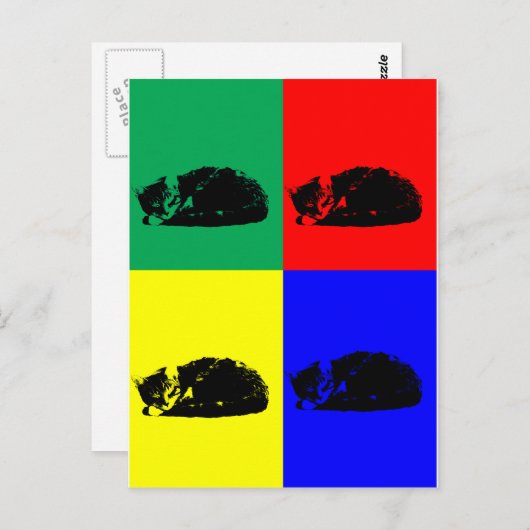 Carte Postale Tabby Art Tabby Chat (Devant / Derrière)