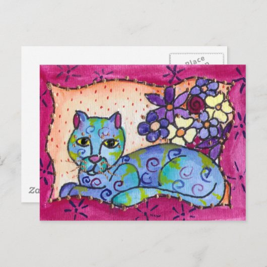 Carte Postale Tabby Bleu (Devant / Derrière)