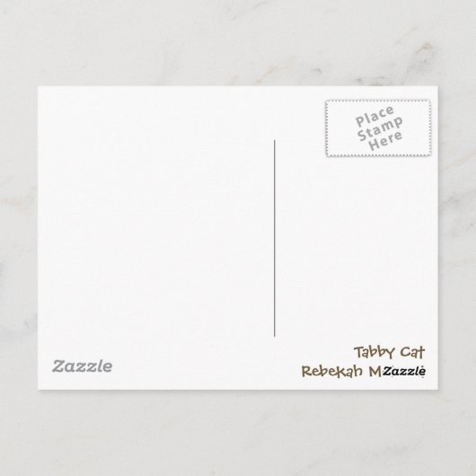 Carte Postale Tabby CAT (Dos)