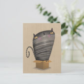 Carte Postale Tabby cat dans la boîte (Debout devant)
