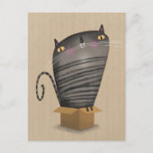 Carte Postale Tabby cat dans la boîte (Devant)
