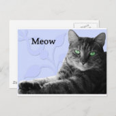 Carte Postale Tabby Cat Meow (Devant / Derrière)
