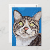 Carte Postale Tabby Cat Peinture (Devant / Derrière)