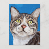 Carte Postale Tabby Cat Peinture (Devant)