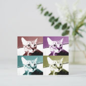 Carte Postale Tabby Cat - Pop Art (Debout devant)