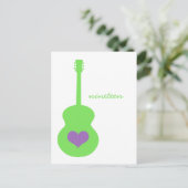 Carte postale Table Coeur Guitare Vert/Violet (Debout devant)