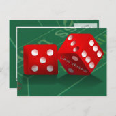 Carte Postale Table de craps avec dés Las Vegas (Devant / Derrière)