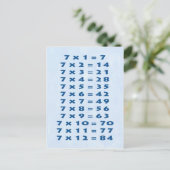 Carte postale table de multiplication de 7 (Debout devant)